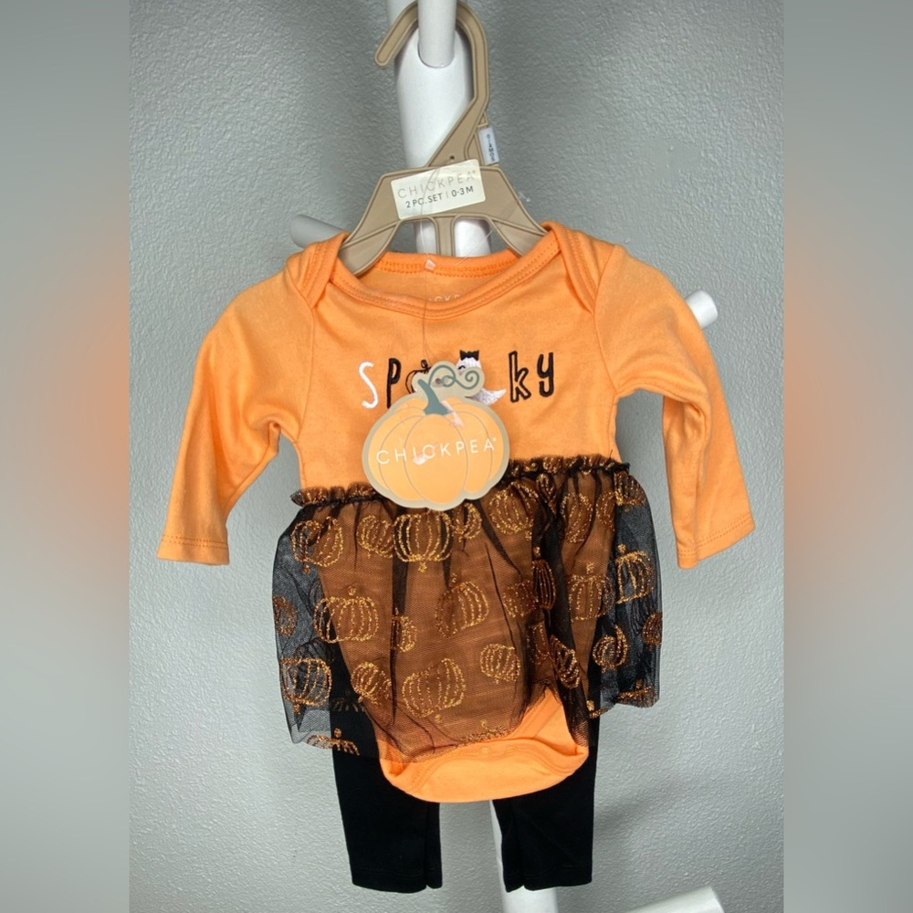 Chick Pea 2Pc  Set 0-3 Month girl Halloween Outfit - Picture 7 of 9